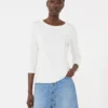 T-shirt in cotone elasticizzato, bianca T-shirt in cotone elasticizzato, bianca