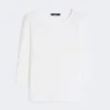 T-shirt in cotone elasticizzato, bianca T-shirt in cotone elasticizzato, bianca