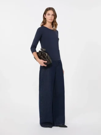 T-shirt in cotone elasticizzato, blu navy