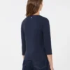 T-shirt in cotone elasticizzato, blu navy T-shirt in cotone elasticizzato, blu navy