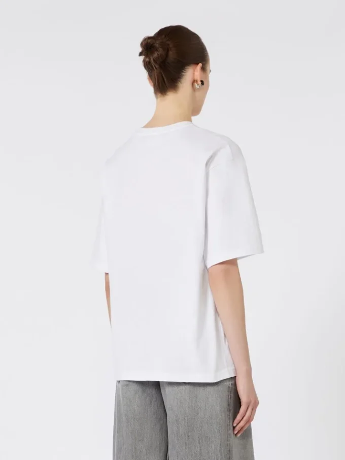 T-shirt in cotone stampata, bianco ottico T-shirt in cotone stampata, bianco ottico