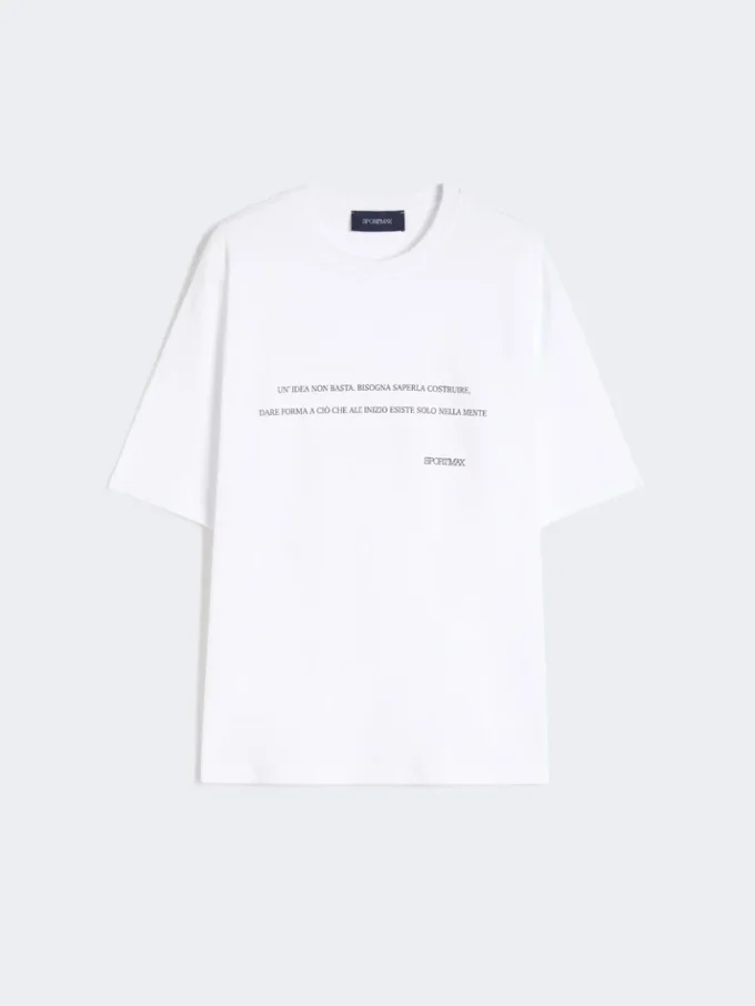 T-shirt in cotone stampata, bianco ottico T-shirt in cotone stampata, bianco ottico