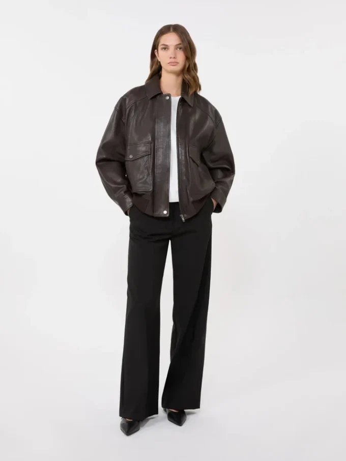 Giacca in pelle, marrone Giacca in pelle, marrone