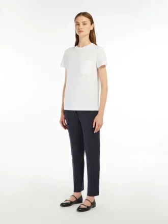 T-shirt in jersey di cotone, bianco ottico