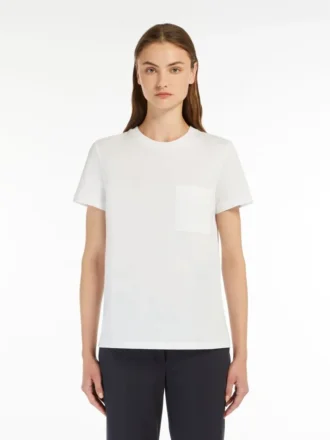 T-shirt in jersey di cotone, bianco ottico