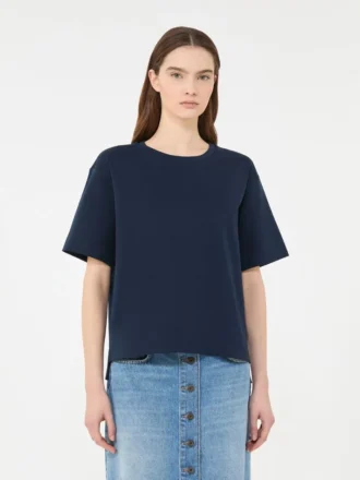 T-shirt in jersey di cotone, blu navy