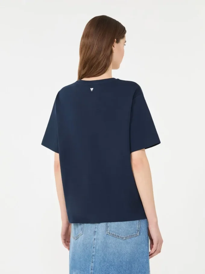 T-shirt in jersey di cotone, blu navy T-shirt in jersey di cotone, blu navy
