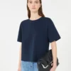 T-shirt in jersey di cotone, blu navy T-shirt in jersey di cotone, blu navy