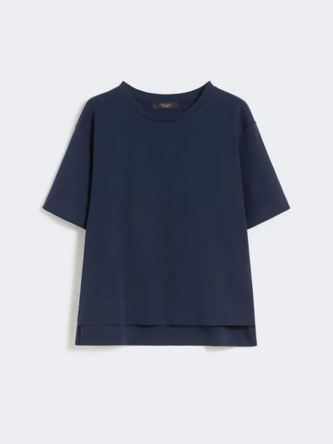 T-shirt in jersey di cotone, blu navy T-shirt in jersey di cotone, blu navy