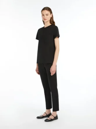 T-shirt in jersey di cotone, nera