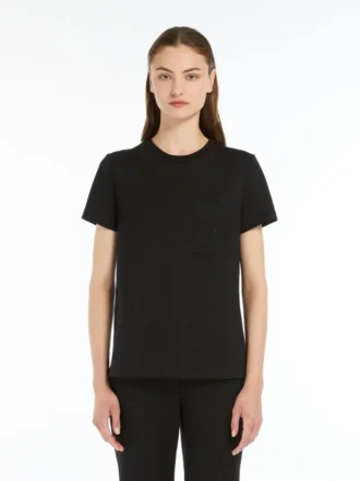 T-shirt in jersey di cotone, nera