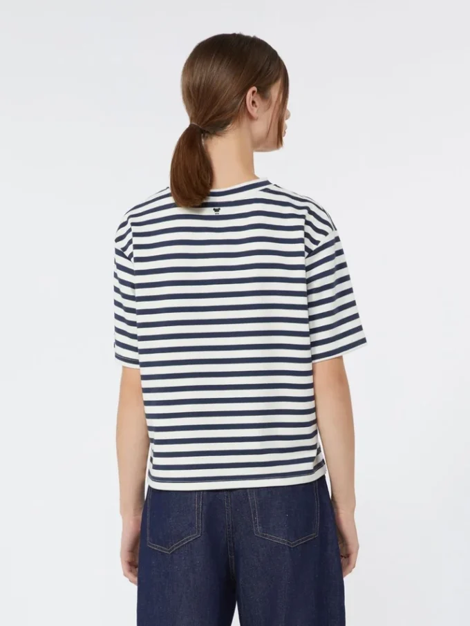T-shirt in jersey di cotone stampato, blu navy T-shirt in jersey di cotone stampato, blu navy