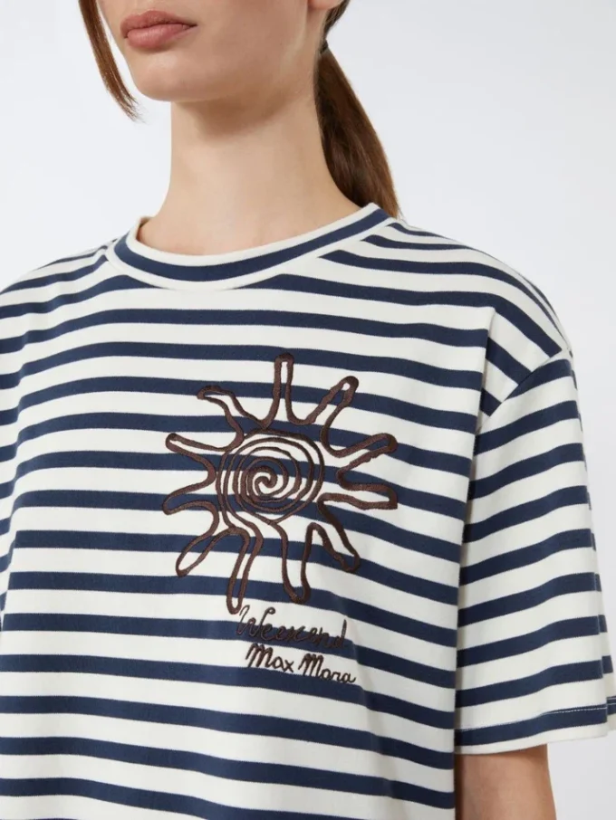 T-shirt in jersey di cotone stampato, blu navy T-shirt in jersey di cotone stampato, blu navy