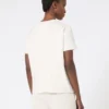 T-shirt in jersey ricamata, color sabbia T-shirt in jersey ricamata, color sabbia