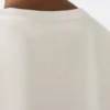 T-shirt in jersey ricamata, color sabbia T-shirt in jersey ricamata, color sabbia