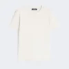 T-shirt in jersey ricamata, color sabbia T-shirt in jersey ricamata, color sabbia