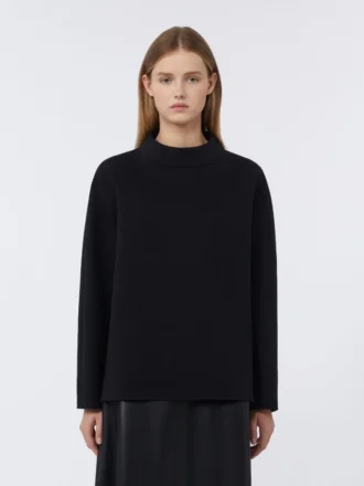 T-shirt in jersey scuba, nero