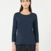 T-shirt in maglia di cotone, blu oltremare T-shirt in maglia di cotone, blu oltremare