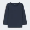 T-shirt in maglia di cotone, blu oltremare T-shirt in maglia di cotone, blu oltremare