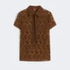 T-shirt in pizzo, color cioccolato