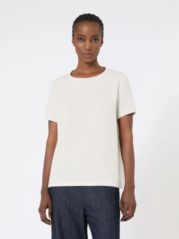 T-shirt in raso, color naturale T-shirt in raso, color naturale