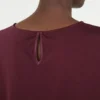 T-shirt in raso e jersey, bordeaux T-shirt in raso e jersey, bordeaux