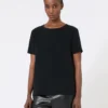 T-shirt in raso, nera