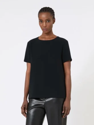 T-shirt in raso, nera T-shirt in raso, nera