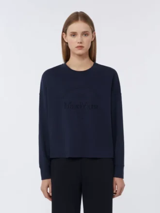 T-shirt oversize in jersey, blu oltremare