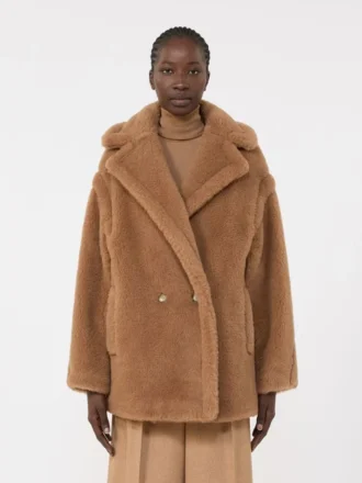 Teddy Bear Icon Coat, color cammello