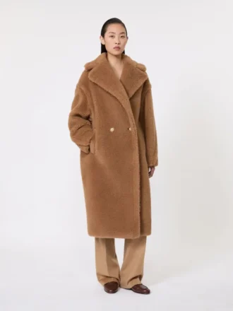 Teddy Bear Icon Coat, color cammello