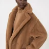 Teddy Bear Icon Coat, color cammello