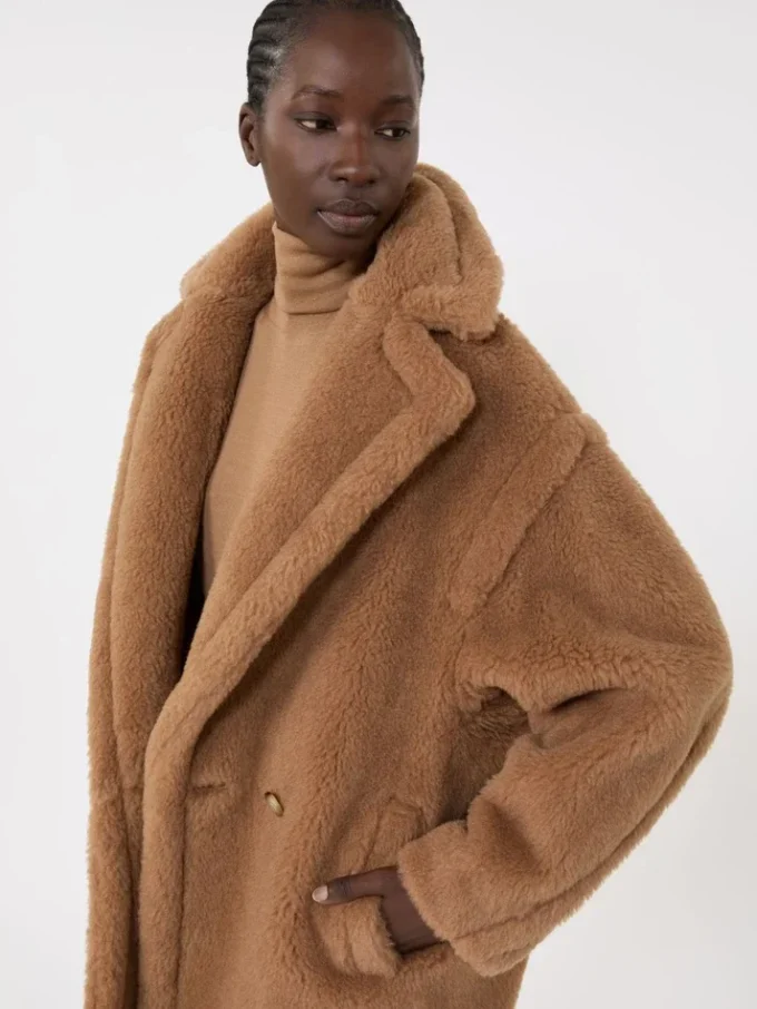 Teddy Bear Icon Coat, color cammello