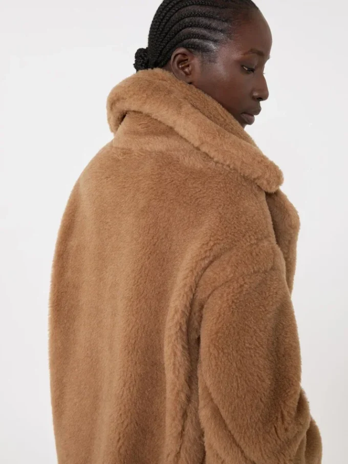 Teddy Bear Icon Coat, color cammello