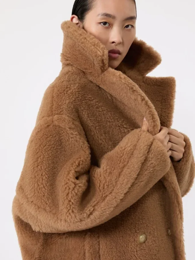 Teddy Bear Icon Coat, color cammello