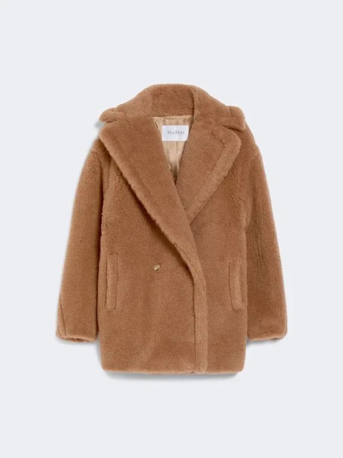 Teddy Bear Icon Coat, color cammello