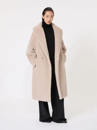 Teddy Bear Icon Coat in alpaca e lana, beige