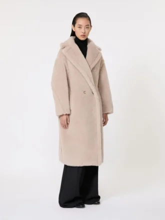 Teddy Bear Icon Coat in alpaca e lana, beige