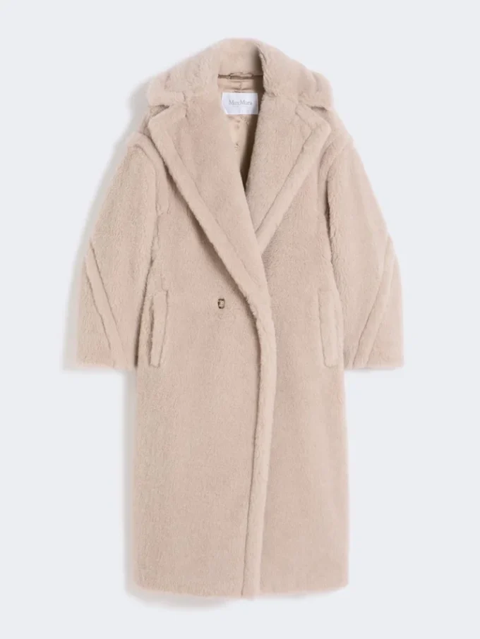 Teddy Bear Icon Coat in alpaca e lana, beige