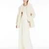 Teddy Bear Icon Coat in alpaca e lana, bianco