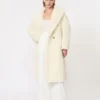 Teddy Bear Icon Coat in alpaca e lana, bianco
