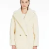 Teddy Bear Icon Coat in alpaca e lana, bianco