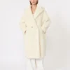 Teddy Bear Icon Coat in alpaca e lana, bianco