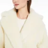 Teddy Bear Icon Coat in alpaca e lana, bianco