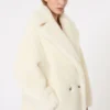Teddy Bear Icon Coat in alpaca e lana, bianco
