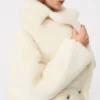 Teddy Bear Icon Coat in alpaca e lana, bianco