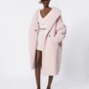Teddy Bear Icon Coat in alpaca e lana, rosa