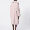 Teddy Bear Icon Coat in alpaca e lana, rosa