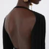 Top corto in viscosa elasticizzata, nero Top corto in viscosa elasticizzata, nero