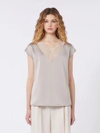 Top femminile in raso, color nude